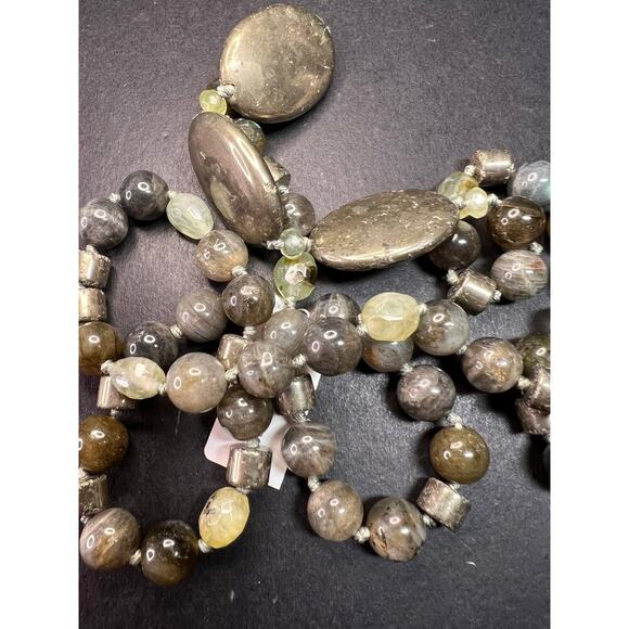 NEW pyrite and labradorite 32 inch necklace with sterling silver clasp - Picture 10 of 15